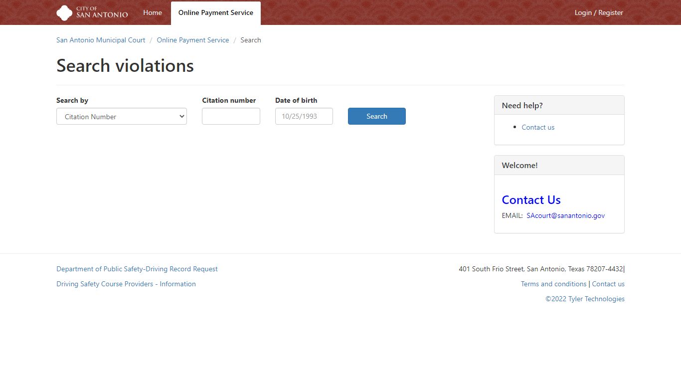 Search - Search violations - Online Payment Service - San ...